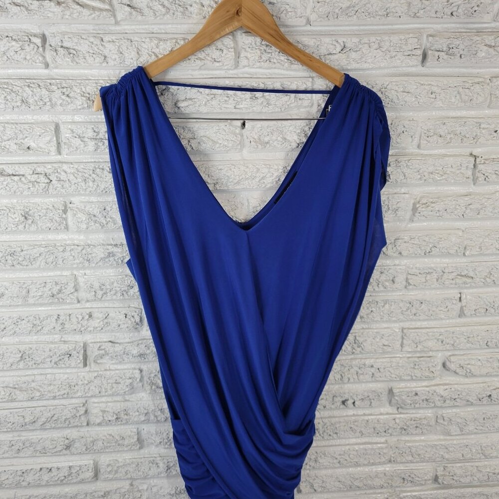 Fashion to Figure Women Dress 3X Plus Bodycon Party Ruched Mini Blue BLU107E - Picture 4 of 11